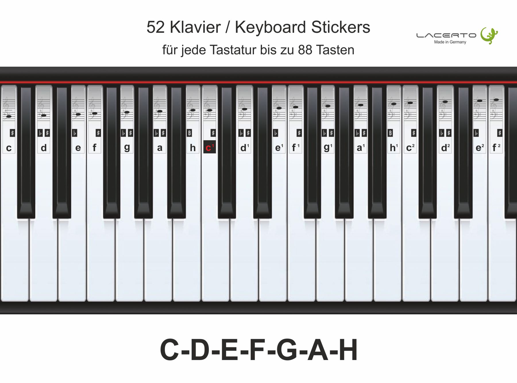 Klavieraufkleber Keyboard Stickers Cdefgah Keystickers De