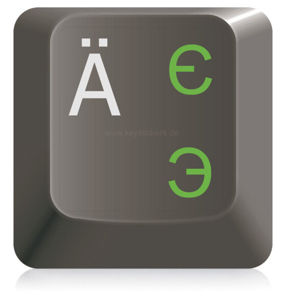 Ukrainische Tastaturaufkleber für PC (11x13mm), transparent mit Schutzlack - HELLGRÜN