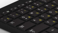 Russisch-Ukrainische universelle Tastaturaufkleber (5x6mm), transparent mit Schutzlack - GELB