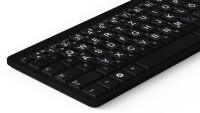 Deutsche Tastaturaufkleber, extra große Zeichen, 13 x 13 mm | Schwarz/Weiß