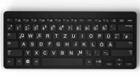 Deutsche Tastaturaufkleber, extra große Zeichen, 13 x 13 mm | Schwarz/Weiß