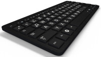 Deutsche Tastaturaufkleber, extra große Zeichen, 13 x 13 mm | Schwarz/Weiß