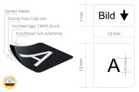 12x13 mm | Deutsche Aufkleber für PC & Laptop Tastaturen | Set inkl. Zusatztasten | Weiß
