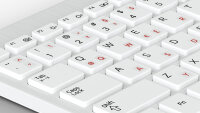 Deutsche universelle Tastaturaufkleber | 5x6mm | transparent | Rot