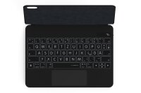 Deutsche Tastatur für iPad 11" Air 5/4 th Gen | iPad 11" Pro (4th/3rd/2nd/1st Gen) mit großen beleuchteten Buchstaben | SCHWARZ | MAGIO-DG828